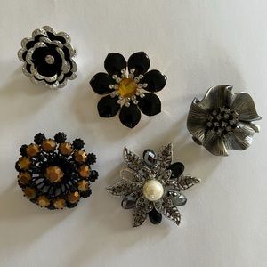Vintage costume jewelry brooches